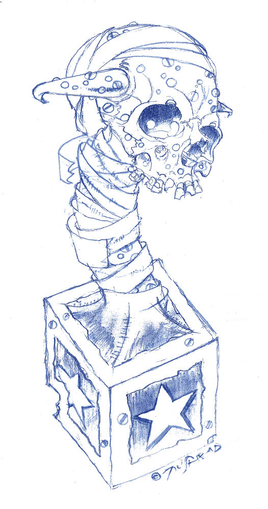 Pushead's Sketch of the Tampa Pro Trophy